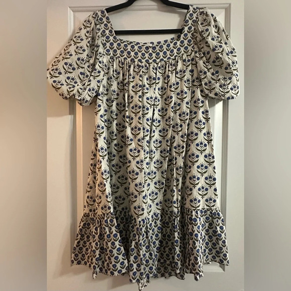 NWT Misa Georgia Dress Pura Vida Flora Mix Blue Floral - Picture 3 of 8